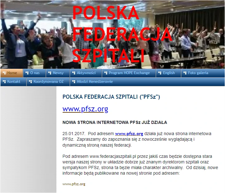 Polska Federacja Szpitali pierwsza strona PFSz