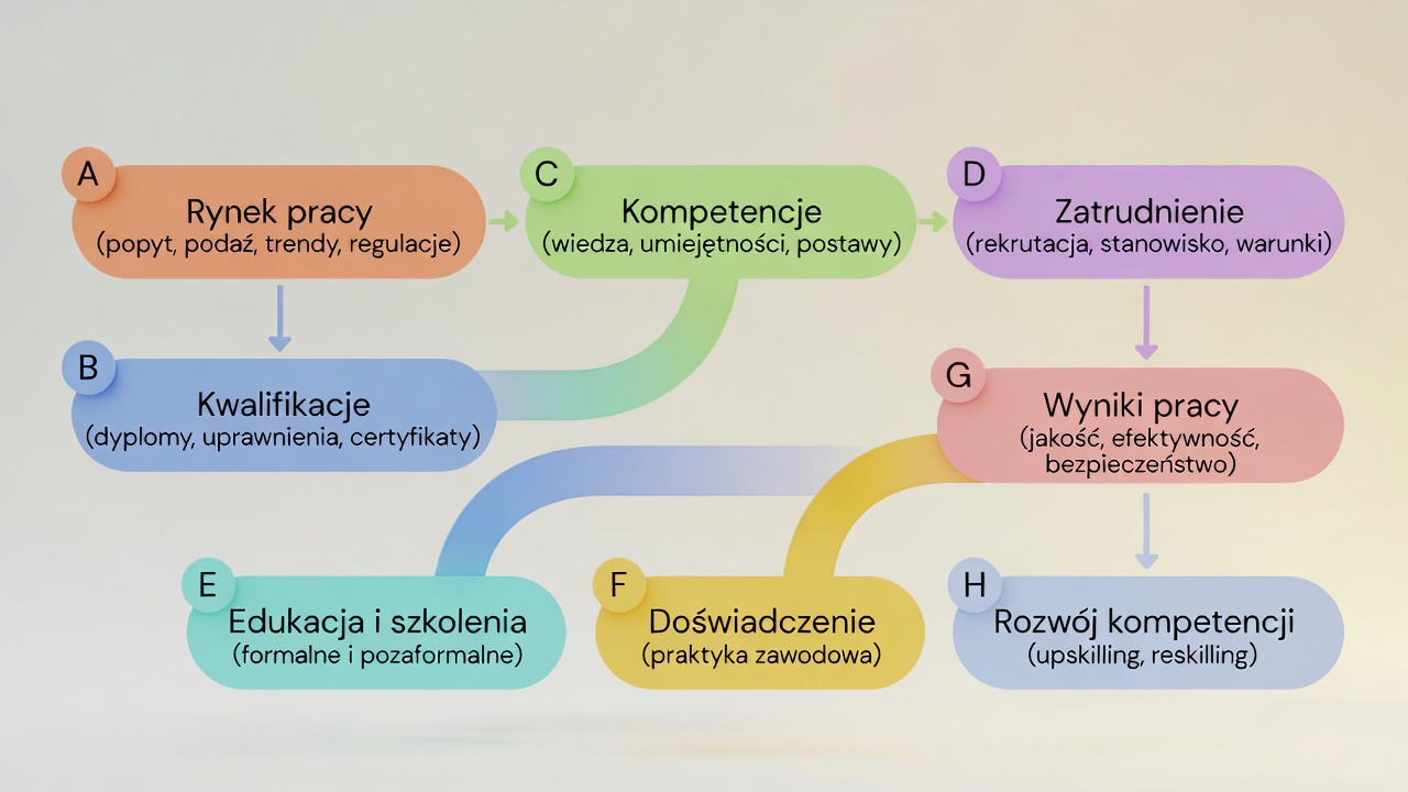 flow chart przepływu kompetencji na rynku pracy