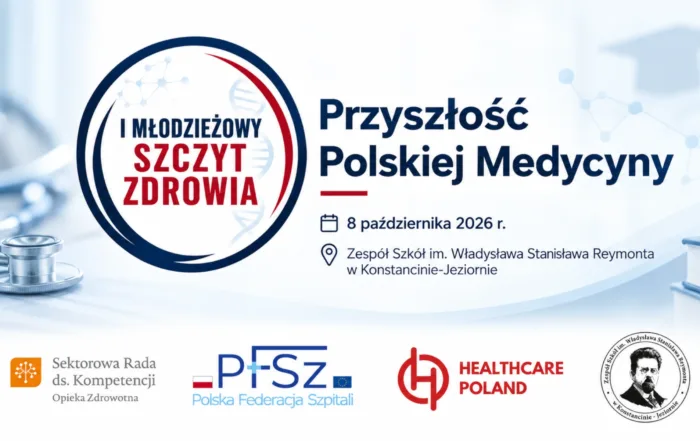 I Młodzieżowy Szczyt Zdrowia Przyszłość Polskiej Medycyny nowoczesna ochrona zdrowia nowe zawody medyczne grafika PFSz SRKOZ